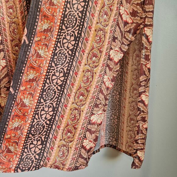 Soft‎ Surroundings Kimono Womens S Metallic Floral Boho Duster Cardigan - Picture 6 of 12